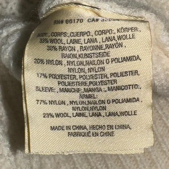 Anthropologie Knitted & Knotted Ivory Sweater Faux Fur Balloon Sleeves Size M - Picture 5 of 8